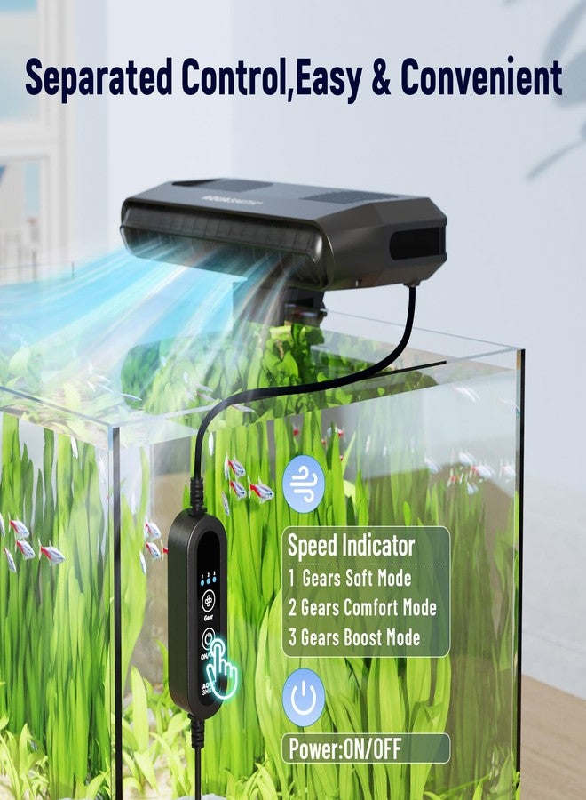 AQUASMITH Aquarium Fan,Ultra-Quiet Fish Tank Cooler,More Powerful,Cooling Effect 3-7℉ with 3 Speed Modes Adjustable Applicable Aquariums with or Without Edges, for Axolotl Seawater Freshwater Coral Grass Tank - Image 5
